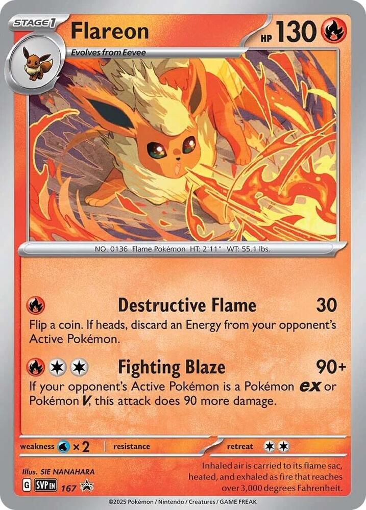 Flareon ポケモンカード 130HP Flareon – 167: Scarlet & Violet Promo Cards - TCGWorld